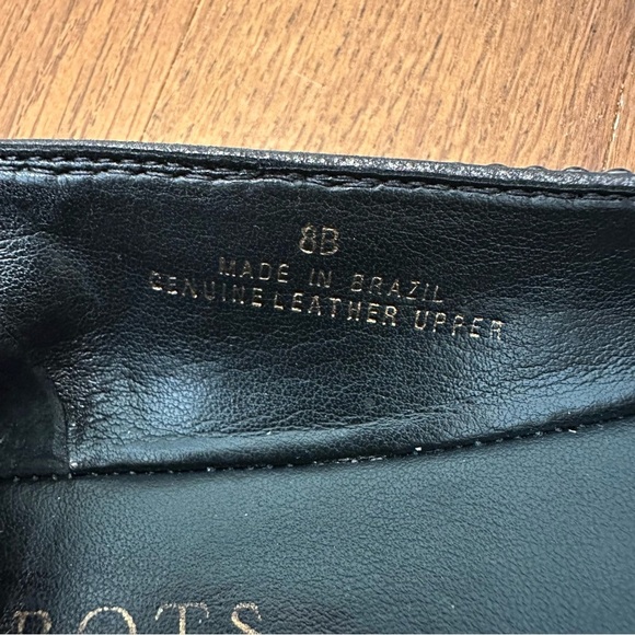 Talbots Women's 8B Pewter Metallic Leather Ballerina Flats With Chain Accent - Picture 8 of 10